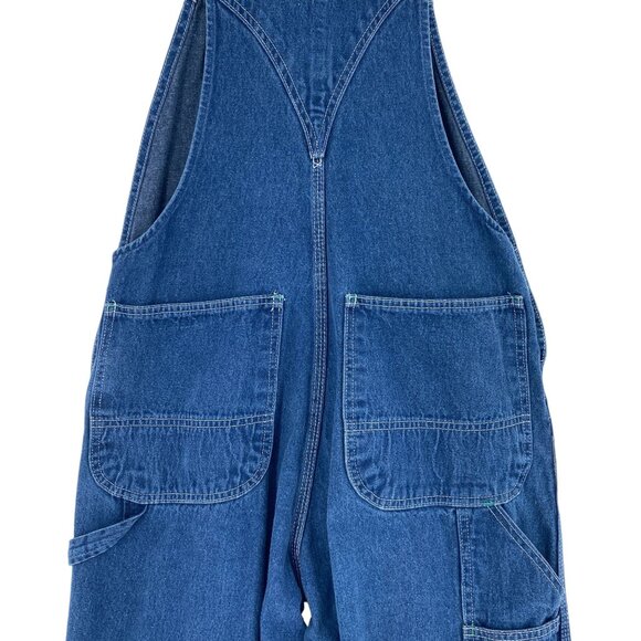 Liberty Overalls Mens 34x30 Blue Denim Jean Overalls Adjustable Straps Pockets - Picture 9 of 14